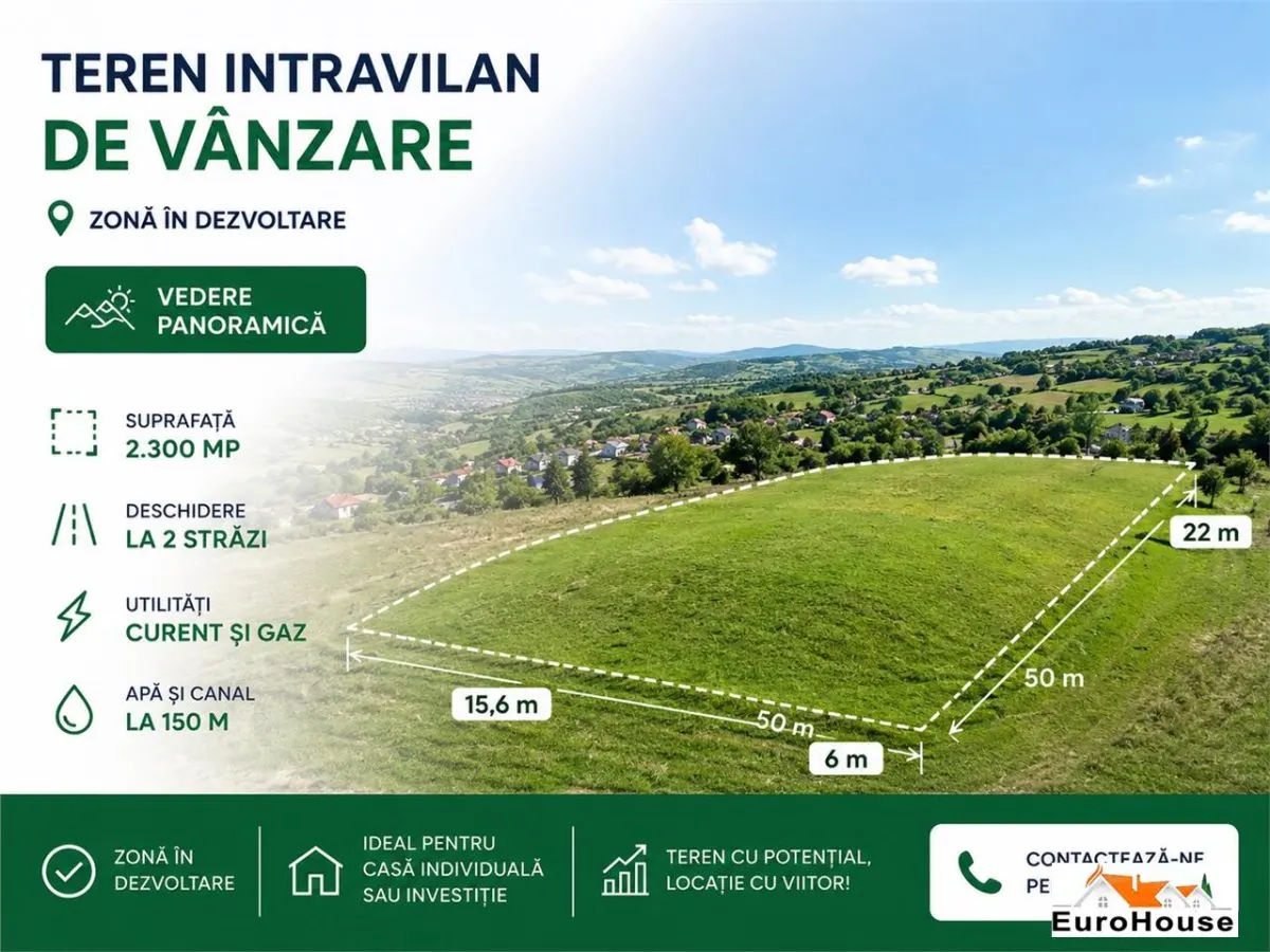 Teren Intravilan De Vanzare , Vedere Panoramica - foto 1