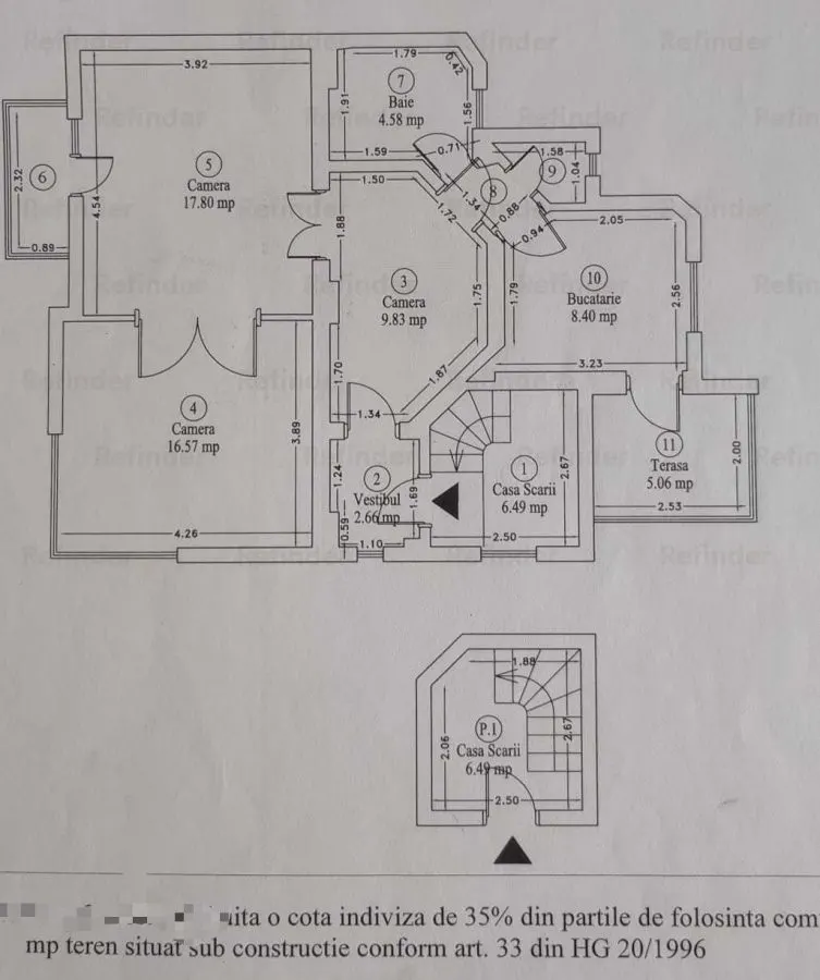 Vanzare apartament 3 camere in vila + 35% cota indiviza din partile comune | Tineretului - Sincai | - foto 10