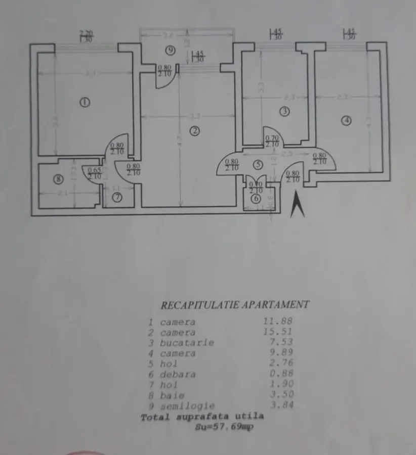 Apartament 3 camere - 58 mp, etaj 1 - Podu Ros - foto 12