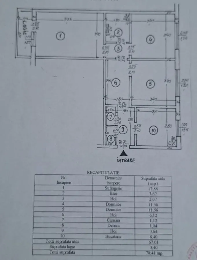 Ap. 3 camere CD- 71mp - Mircea cel Batran - et. intermediar - foto 14