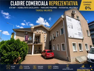 Cladire comerciala reprezentativa, 670 mp, vizibilitate, parcare proprie, vitrinaj stradal si potential multiplu, Targu Mures. - Targu Mures