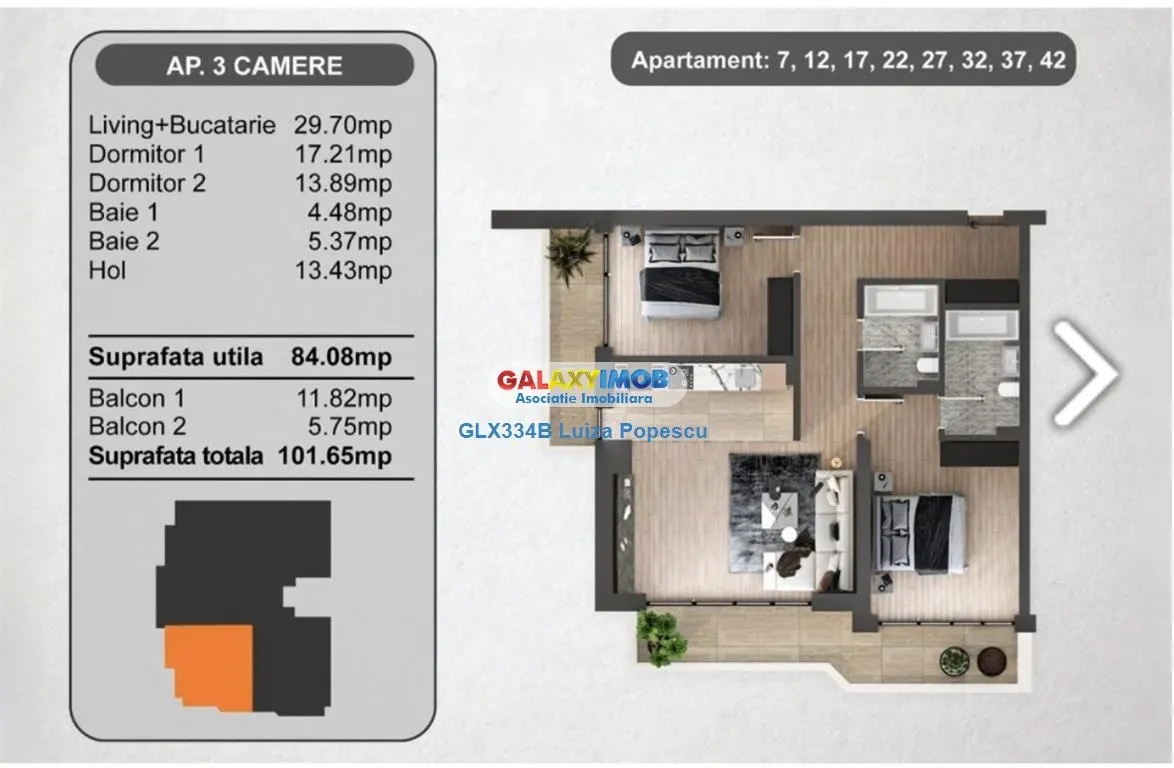 Apartament 3 camere 13 SEPTEMBRIE-ZONA MARRIOTT | parcare inclusa - foto 13