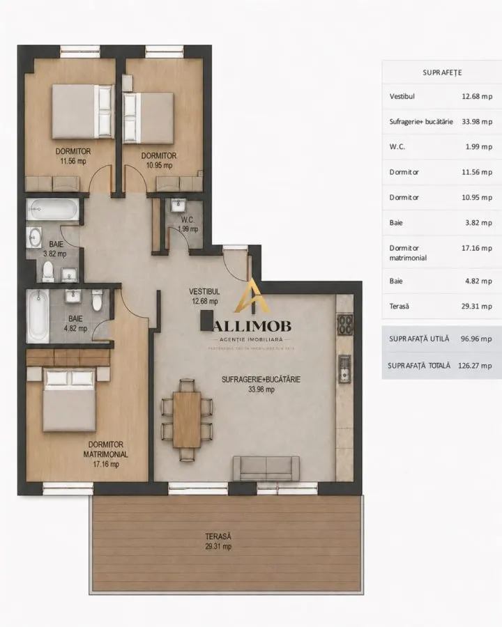 Apartament 4 camere de vanzare în Pipera â€“ Green Vista | Terasa 30 mp | Parcare subterana - foto 12