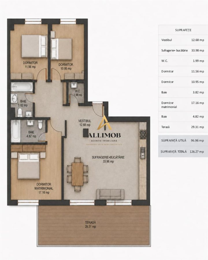 Apartament 4 camere de vanzare în Pipera â€“ Green Vista | Terasa 30 mp | Parcare subterana - foto 14