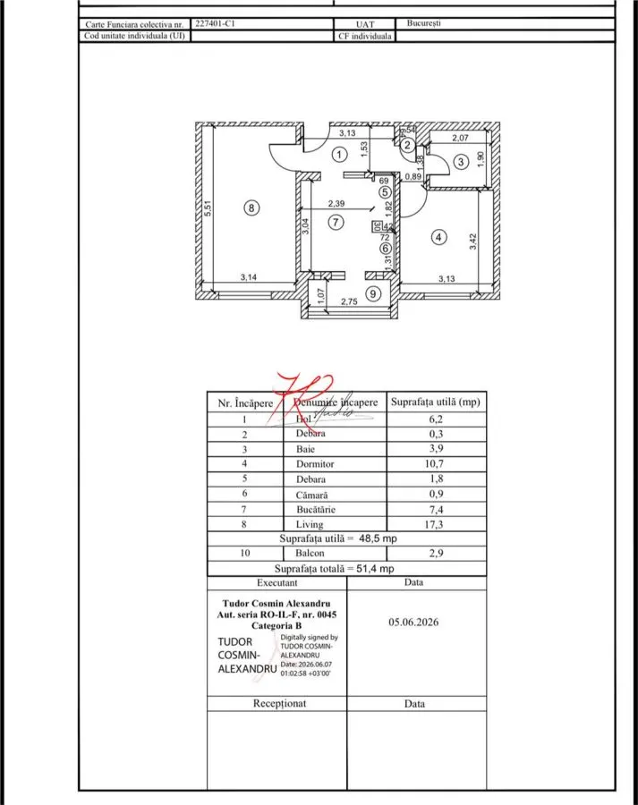 Vanzare apartament 2 camere Teiul Doamnei - foto 9