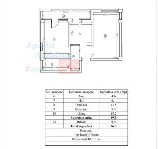 Finalizat si intabulat: apartament nou, 2 camere, CUG - Iasi - foto 9