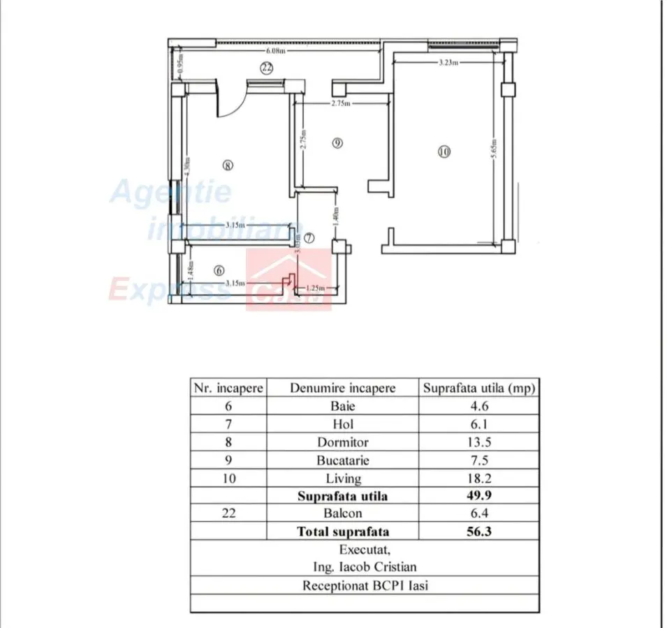 Finalizat si intabulat: apartament nou, 2 camere, CUG - Iasi - foto 9
