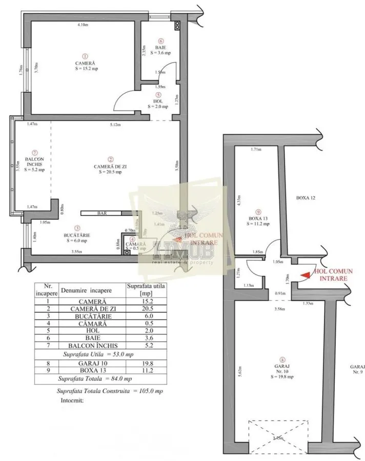Apartament mobilat 2 camere garaj boxa camara in Strand - foto 16