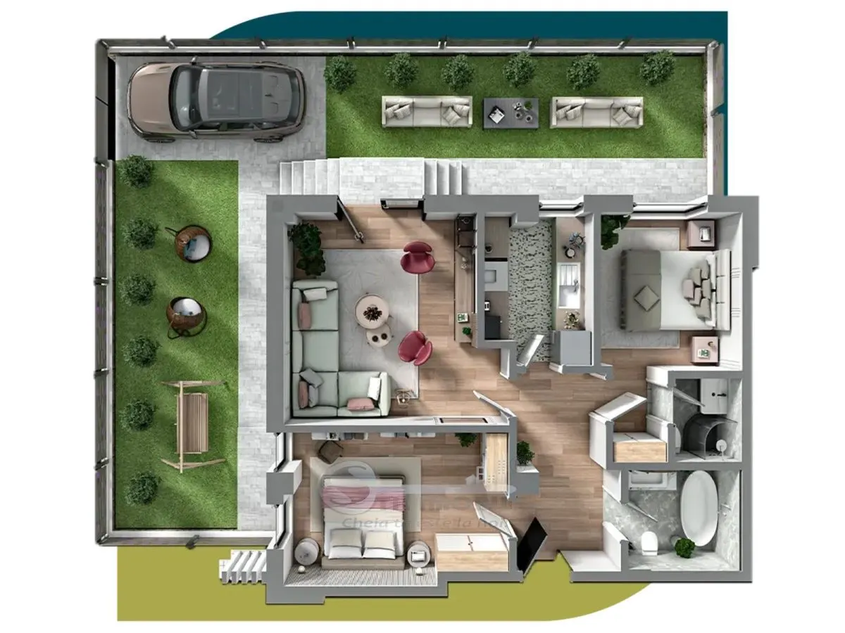 Apartament 3 camere Galata, parter, curte proprie, 2 bai, parcare inclusa, comision 0%  - foto 6