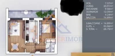 Vanzare 2 camere Pallady 69mp - foto 1
