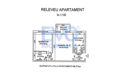 Apartament cu 2 camere, 41 mp, zona Pacurari Alpha Bank - foto 8