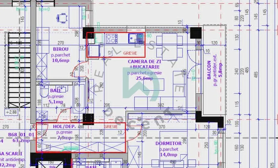 Apartament 3 camere nemobilat Avantgarden, 63 mp - Brasov - foto 9