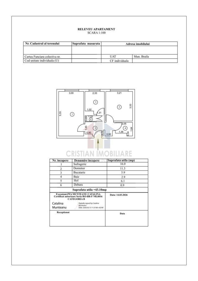 SUPER PRET! Video! Apartament 2 Camere, zona Garii-Marna, ETAJ 3, Pret 39990 euro - foto 7