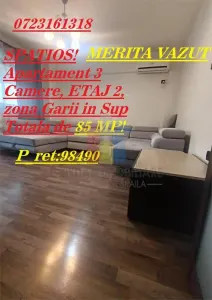 SPATIOS! Apartament 3 Camere, ETAJ 2, zona Garii - Braila