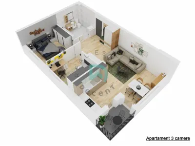 Apartament nou cu 3 camere - 65,8 mp utili - Doamna Stanca, Selimbar - foto 4