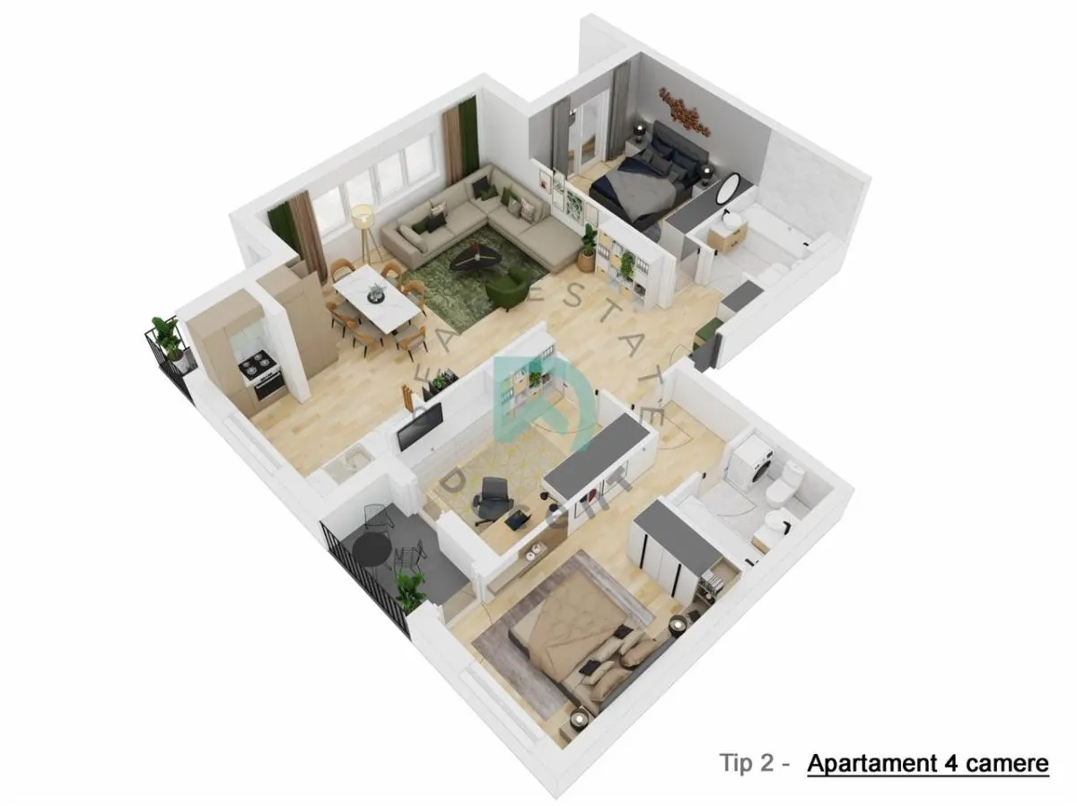Apartament nou cu 4 camere - 91,4 mp utili - Doamna Stanca, Selimbar - foto 4