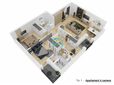 Apartament nou cu 4 camere - 81,3 mp utili - Doamna Stanca, Selimbar - foto 4