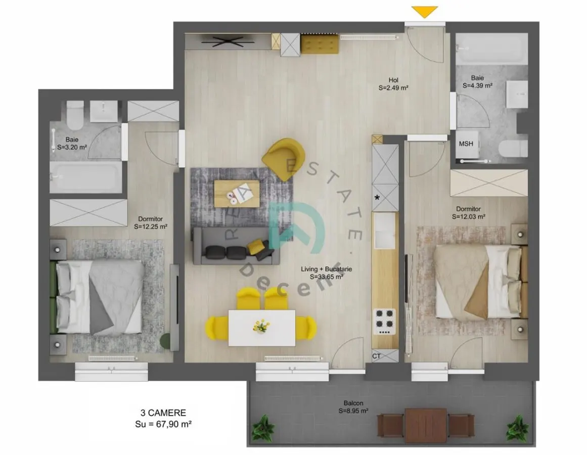 Apartament nou cu 3 camere - 67,9 mp utili - Doamna Stanca, Selimbar - foto 1