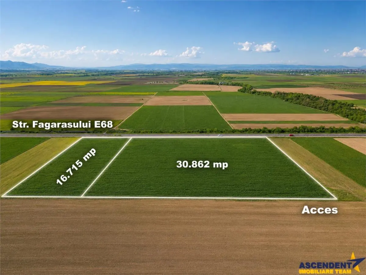 Sectiunea Premium! Teren 47.577 mp, Codlea . Ghimbav, pozitie excelenta la DN 11 - foto 1