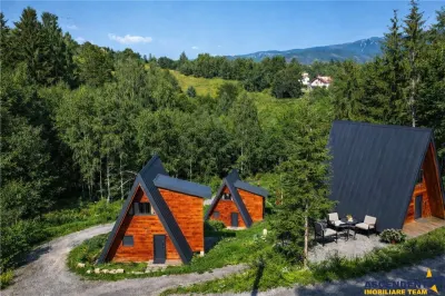 Eleganta,echipata casa A Frame,1.200 mp teren,deschidere Piatra Craiului,Moieciu, Brasov - foto 11