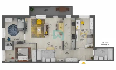 Apartament nou cu 4 camere - 92,09 mp utili - Doamna Stanca, Selimbar - Selimbar