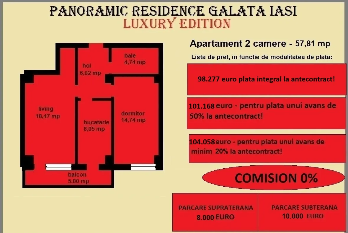 Apartament 2 camere de vanzare in Iasi, Galata, 57,81 mp, bloc nou - foto 2