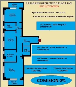 Apartament 3 camere de vanzare in Iasi, Galata, 86,59 mp, bloc nou - foto 2