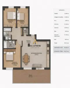 Apartament 4 camere in Green Vista, parcare subterana inclusa si terasa de 30 mp - foto 12