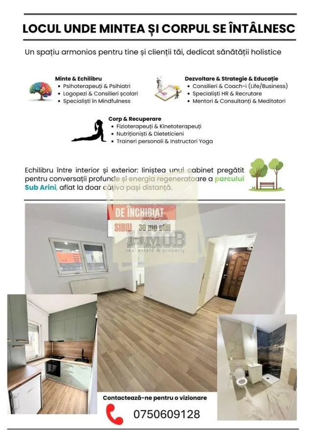 Garsoniera renovata 2026 | 30mp | pretabil cabinet | birou | zona Sub Arini - foto 1
