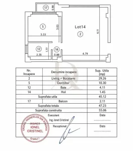 Centru Civic , apartament 2 camere ,  48 mp, etaj mic - foto 7