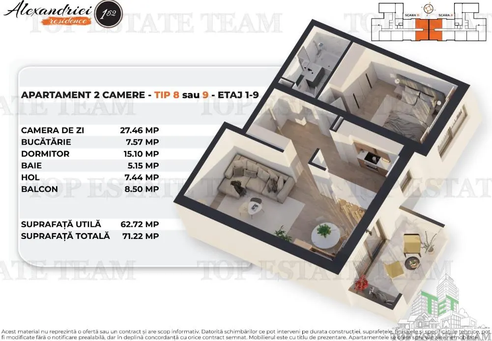 Apartament 2 camere terasa 8.50 mp, constructie noua cu vedere spre Sud-Est in Rahova, Bucuresti - foto 7