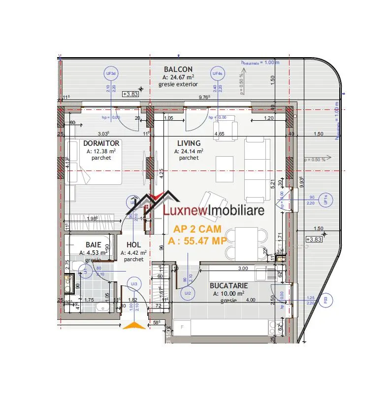 Apartament mobilat si utilat, 55,5 mp plus terasa 25 mp, la cheie in Floresti. - foto 10