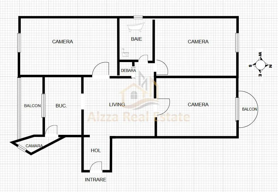 ALZZA REAL ESTATE – Apartament 4 camere | 76 mp | Luminos | 2 Balcoane | Boxă | Etaj 8/10 - foto 11