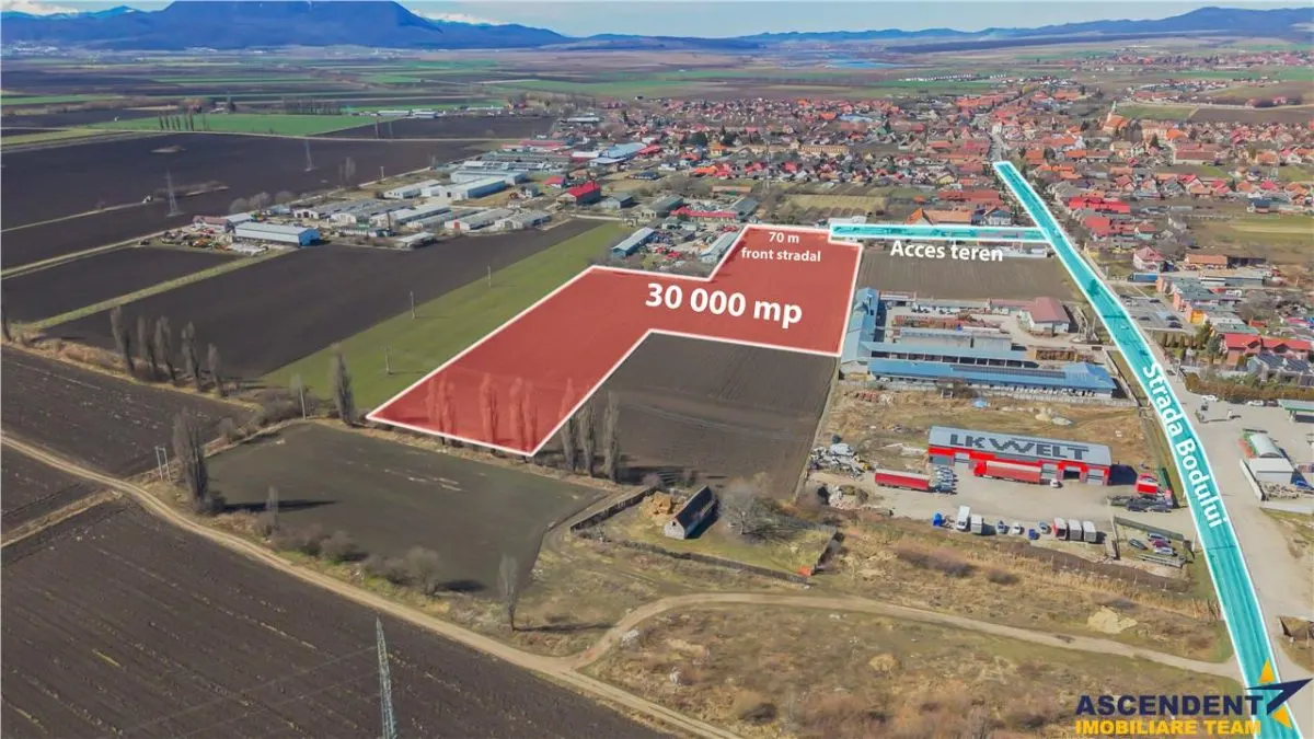 FILM! 30.000mp teren intravilan industrial, Central, Halchiu, Brasov - foto 1