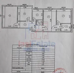 Apartament 4 camere, decomandat, 80 mp, 2 bai Nicolina - Iasi