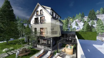 Vila moderna complet utilata 6 camere 5 bai si 377 mp teren in Paltinis - Paltinis