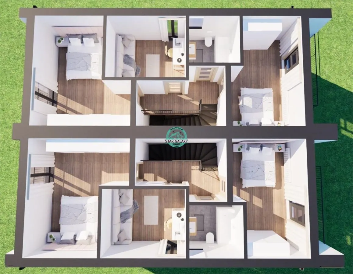 Case tip duplex de vanzare, 101 mp utili, 230 mp teren, in Corunca - foto 8