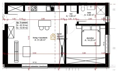 De vanzare apartamente NOI cu 2 camere Dimitrie Anghel - foto 4