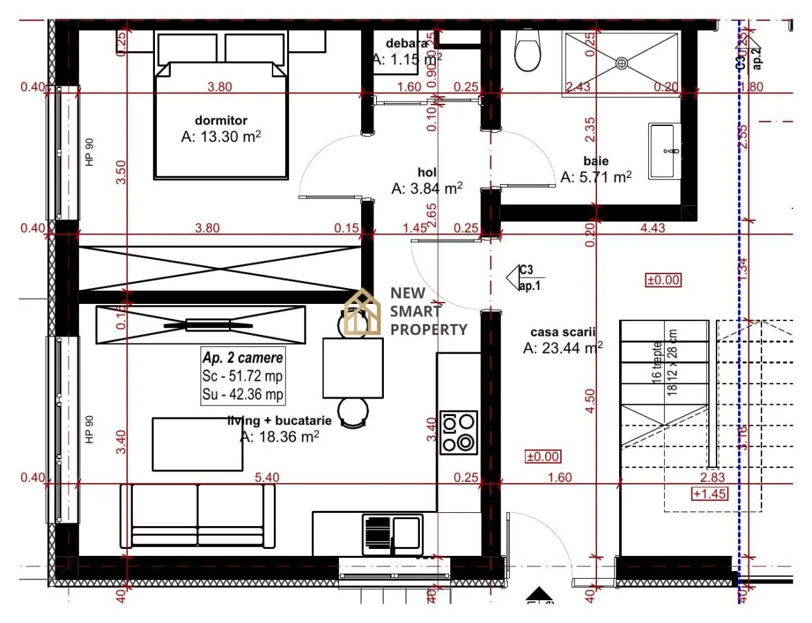 De vanzare apartamente NOI cu 2 camere Dimitrie Anghel - foto 7