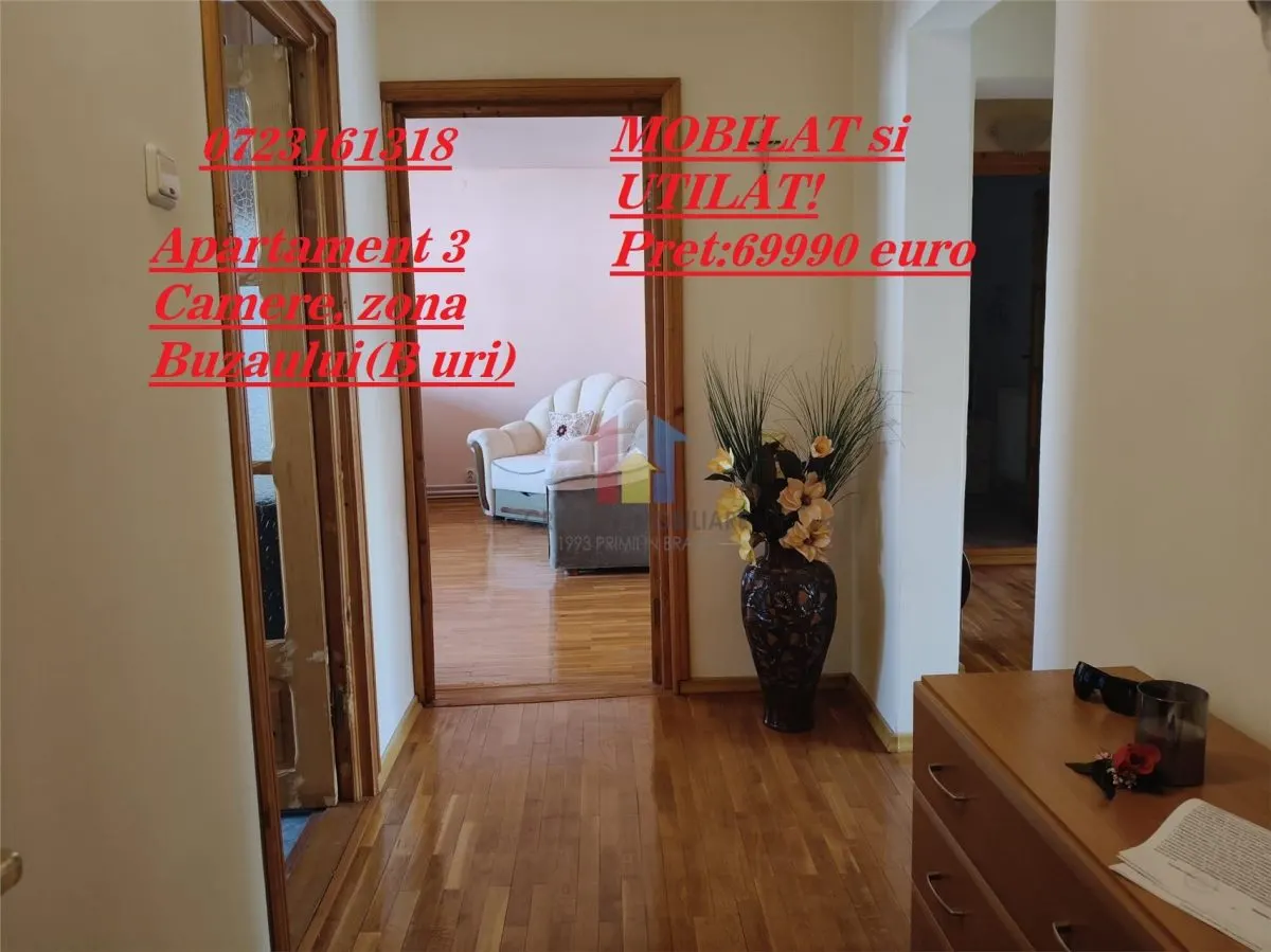 VIDEO! SPATIOS- 83 mp! Apartament 3 Camere, zona Buzaului(B uri) MOBILAT si UTILAT! - foto 1