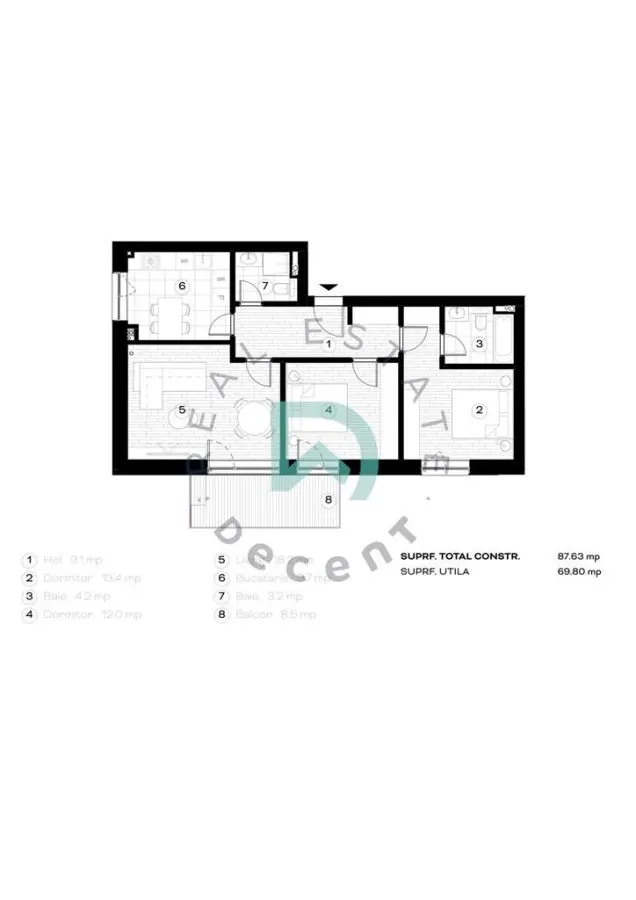 Apartament 3 camere de vanzare - Ansamblu rezidential nou, Sibiu - foto 4
