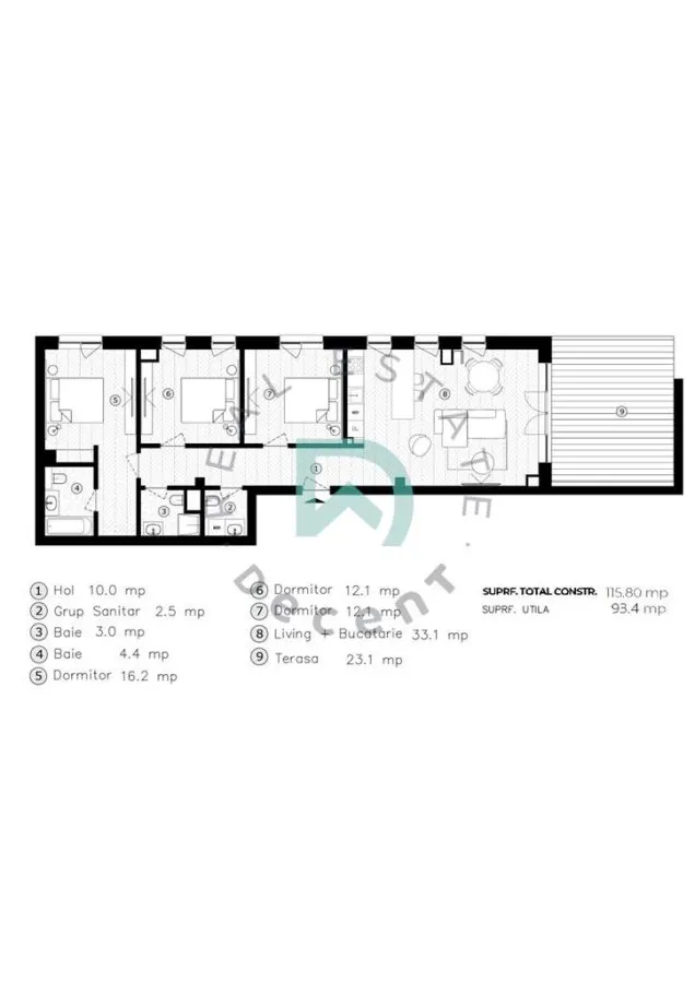Apartament 4 camere de vanzare + terasa generoasa - Ansamblu rezidential nou, Sibiu - foto 4