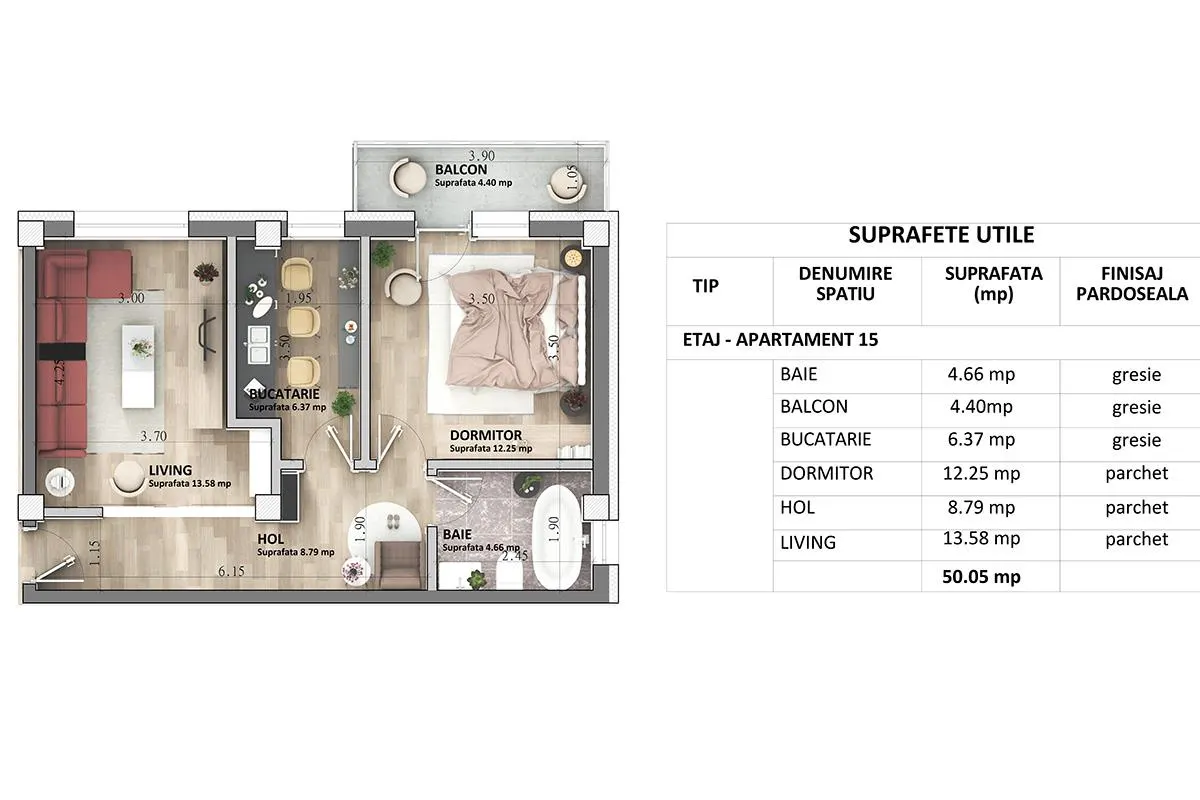 Capat CUG Apartament 2 camere  D  50 mp  ASTORIA Lunca Cetatuii - foto 3