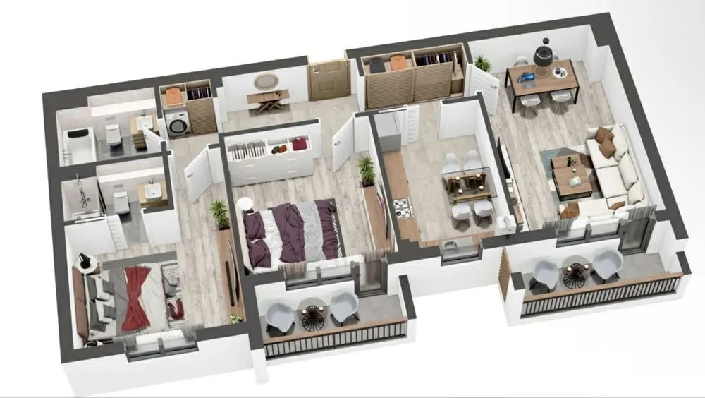 Apartament 3 camere Tractorul- Mosaic Residence , liber , 169500 Euro - foto 8