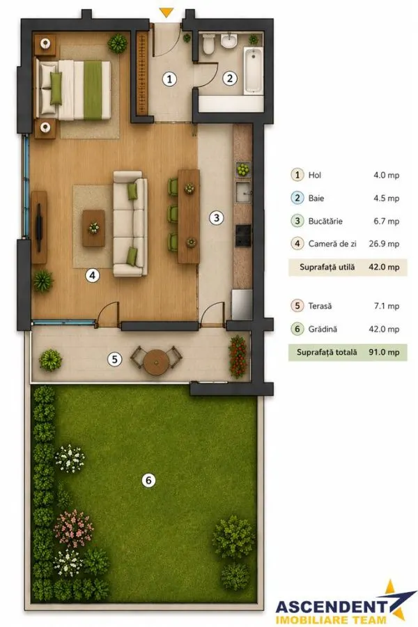 Priveliste de vis din MIcul Penthouse, terasa + gradina 50 mp, Cetatea Brasov - foto 12