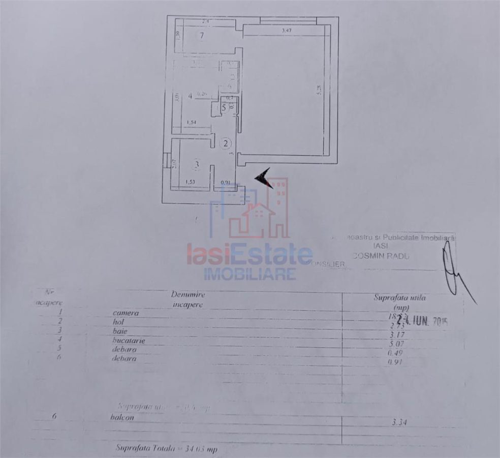 Apartament 1 camera de vanzare în Podu de Fier | 38 mp | Etaj 1 - foto 9