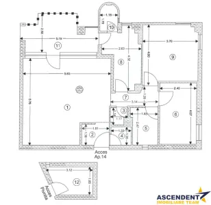 Apartament 3 camere, 90 mp, Centrul Civic Brasov, potential de renovare. - foto 6