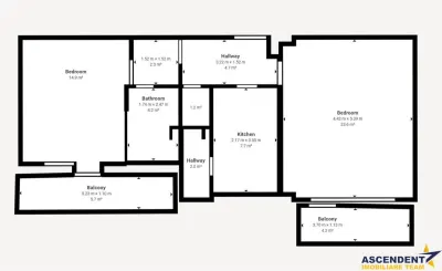 Decomandat,60mp,vitalizat,2 balcoane,living 24mp,areal linistit,Scriitorilor,Brasov - foto 12