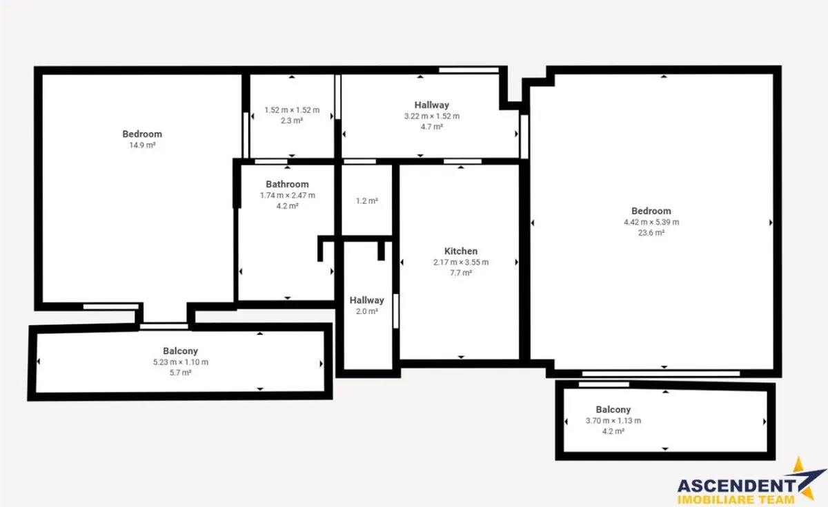 Decomandat,60mp,vitalizat,2 balcoane,living 24mp,areal linistit,Scriitorilor,Brasov - foto 12
