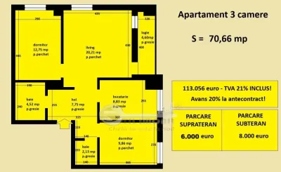 Apartament 3 camere Cug Valea Adanca, bloc nou, cartier rezidential - foto 2